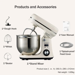 Robot pâtissier PETRUS : 800 W, capacité de 6 L, multifonction